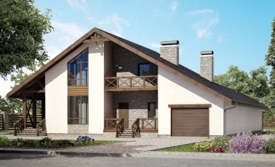 265-001-П Проект двухэтажного дома мансардой и гаражом, классический загородный дом из керамзитобетонных блоков Сатка | Проекты домов от House Expert