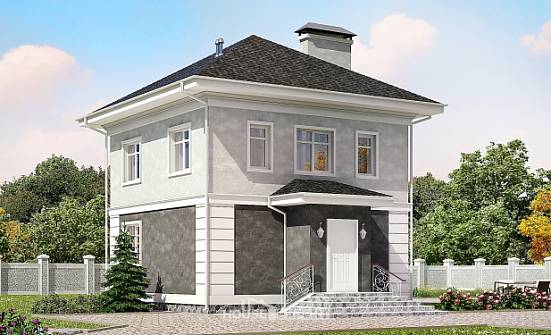 090-003-П Проект двухэтажного дома, небольшой загородный дом из пеноблока Копейск | Проекты домов от House Expert