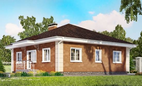 100-001-Л Проект одноэтажного дома, классический коттедж из бризолита Аша | Проекты домов от House Expert