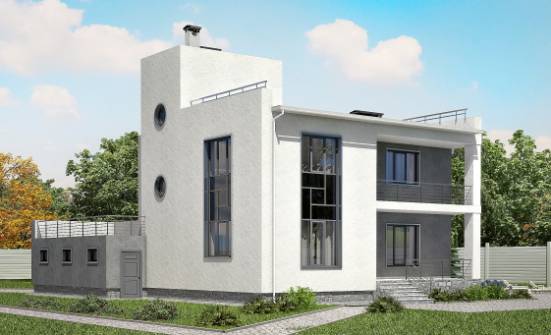 255-001-П Проект двухэтажного дома, гараж, современный домик из керамзитобетонных блоков Карталы | Проекты домов от House Expert