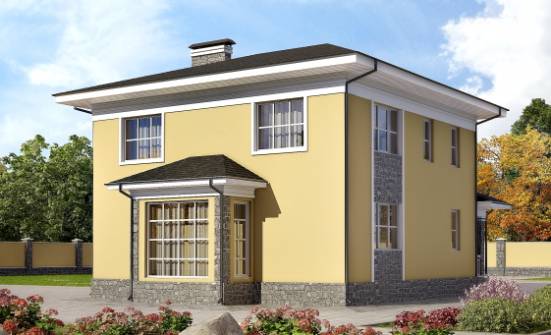 155-011-Л Проект двухэтажного дома, скромный домик из поризованных блоков Трёхгорный | Проекты домов от House Expert