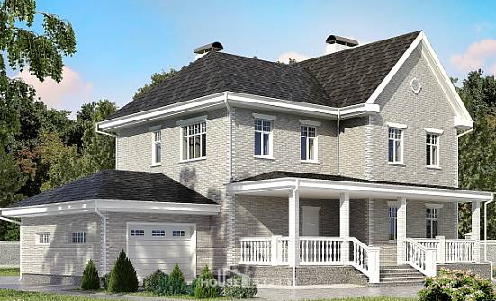 190-001-Л Проект двухэтажного дома, гараж, простой домик из кирпича Трёхгорный | Проекты домов от House Expert