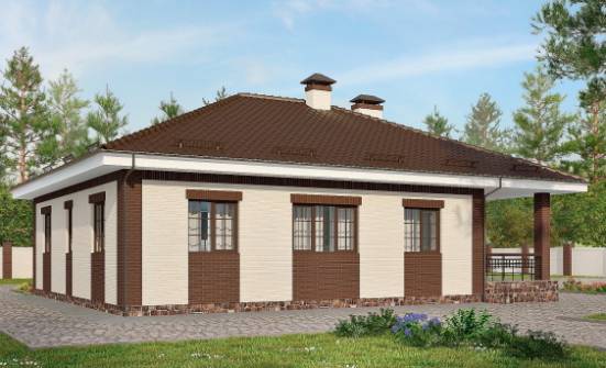 160-015-П Проект одноэтажного дома, гараж, доступный загородный дом из керамзитобетонных блоков Верхний Уфалей | Проекты домов от House Expert