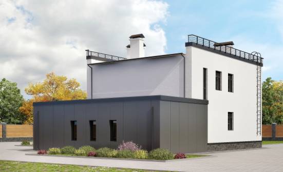 260-002-П Проект двухэтажного дома и гаражом, современный коттедж из теплоблока Карталы | Проекты домов от House Expert