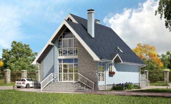170-003-П Проект двухэтажного дома мансардой, уютный домик из блока Снежинск | Проекты домов от House Expert