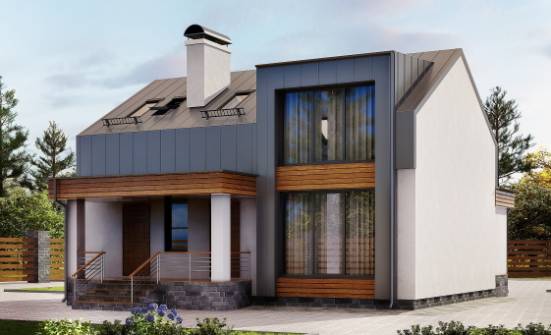 120-004-П Проект двухэтажного дома с мансардным этажом, уютный коттедж из арболита Кыштым | Проекты домов от House Expert