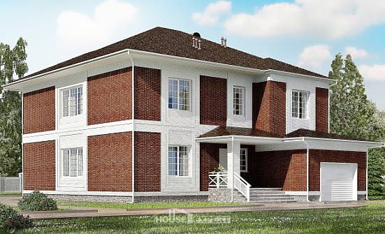 315-001-П Проект двухэтажного дома и гаражом, современный загородный дом из кирпича Юрюзань | Проекты домов от House Expert