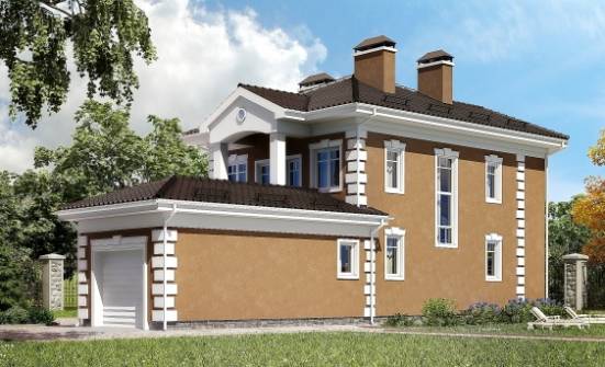 150-006-П Проект двухэтажного дома и гаражом, бюджетный домик из арболита Аша | Проекты домов от House Expert