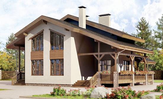 240-003-П Проект двухэтажного дома мансардный этаж, красивый загородный дом из кирпича Снежинск | Проекты домов от House Expert