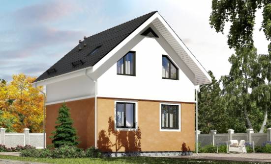 070-001-Л Проект двухэтажного дома с мансардой, крохотный домик из керамзитобетонных блоков Катав-Ивановск | Проекты домов от House Expert
