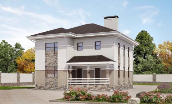 150-014-П Проект двухэтажного дома, простой загородный дом из керамзитобетонных блоков Сатка | Проекты домов от House Expert