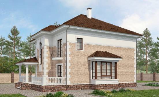 220-008-П Проект двухэтажного дома, современный домик из кирпича Карталы | Проекты домов от House Expert