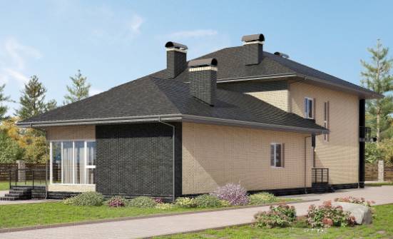 305-003-Л Проект двухэтажного дома, красивый домик из пеноблока Касли | Проекты домов от House Expert