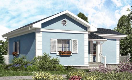 090-004-П Проект одноэтажного дома, экономичный домик из блока Касли | Проекты домов от House Expert