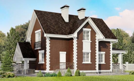 190-003-Л Проект двухэтажного дома мансардой и гаражом, средний коттедж из теплоблока Копейск | Проекты домов от House Expert