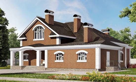400-003-П Проект двухэтажного дома мансардой, уютный дом из газосиликатных блоков Златоуст | Проекты домов от House Expert