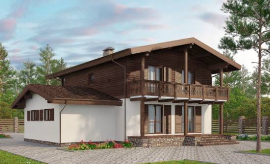 180-018-Л Проект двухэтажного дома с мансардой и гаражом, уютный домик из арболита Магнитогорск | Проекты домов от House Expert