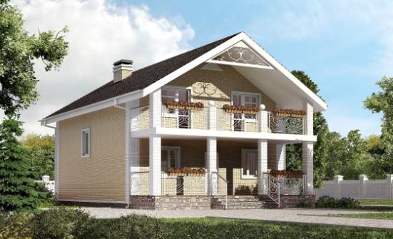 150-007-Л Проект двухэтажного дома с мансардой, современный домик из бризолита Челябинск | Проекты домов от House Expert