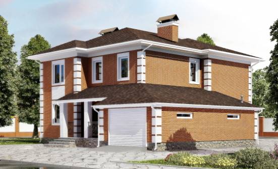 220-004-Л Проект двухэтажного дома, гараж, современный домик из кирпича Южноуральск | Проекты домов от House Expert