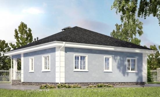 100-001-П Проект одноэтажного дома, экономичный коттедж из пеноблока Магнитогорск | Проекты одноэтажных домов от House Expert