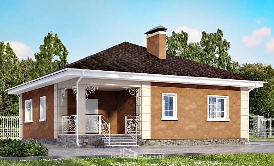 100-001-Л Проект одноэтажного дома, классический коттедж из бризолита Аша | Проекты домов от House Expert