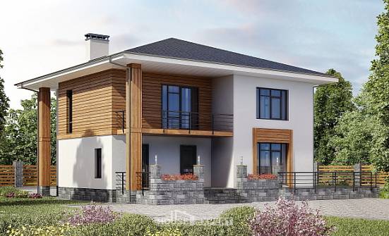 180-015-П Проект двухэтажного дома, бюджетный домик из бризолита Кыштым | Проекты домов от House Expert
