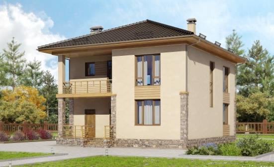 170-005-Л Проект двухэтажного дома, красивый загородный дом из твинблока Снежинск | Проекты домов от House Expert