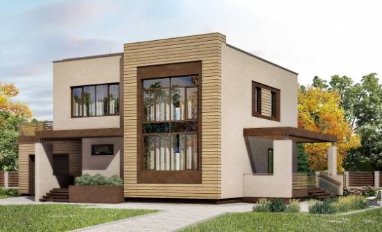220-003-Л Проект двухэтажного дома, гараж, современный дом из поризованных блоков Южноуральск | Проекты домов от House Expert