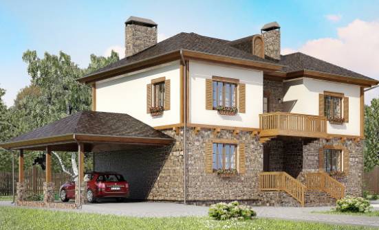 155-006-Л Проект двухэтажного дома, гараж, бюджетный коттедж из поризованных блоков Верхний Уфалей | Проекты домов от House Expert
