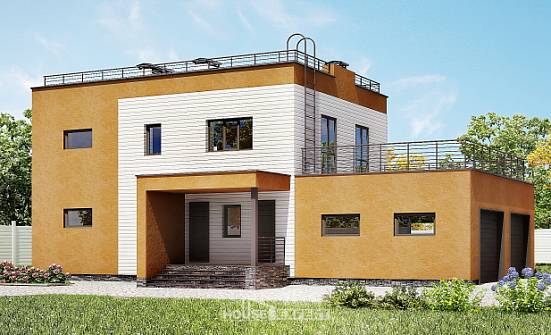 180-012-П Проект двухэтажного дома и гаражом, современный коттедж из кирпича Аша | Проекты домов от House Expert