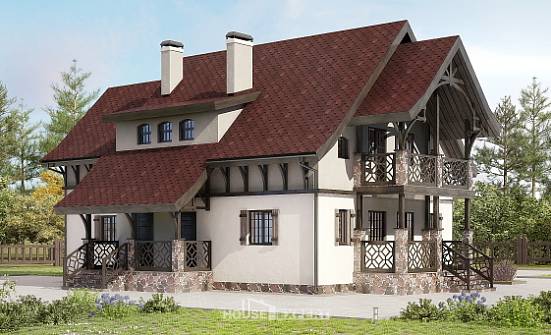 180-014-П Проект двухэтажного дома мансардный этаж, бюджетный коттедж из теплоблока Еманжелинск | Проекты домов от House Expert