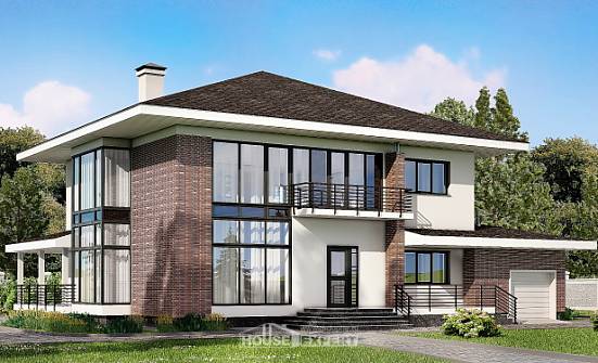 275-002-П Проект двухэтажного дома и гаражом, красивый дом из кирпича Троицк | Проекты домов от House Expert
