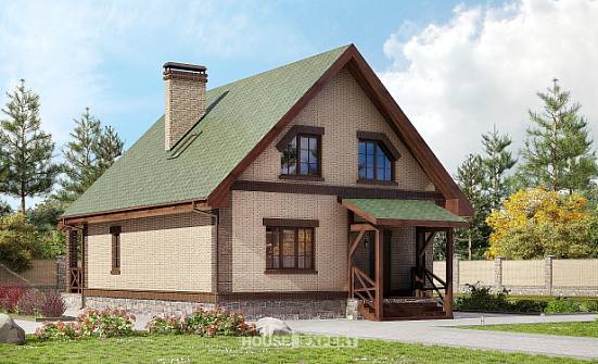 160-011-П Проект двухэтажного дома мансардой, бюджетный загородный дом из теплоблока Троицк | Проекты домов от House Expert
