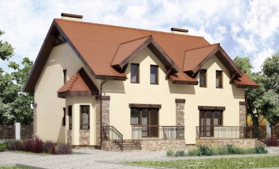 240-001-П Проект двухэтажного дома с мансардой, уютный домик из теплоблока Усть-Катав | Проекты домов от House Expert