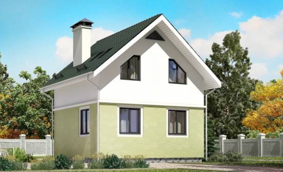 070-001-П Проект двухэтажного дома мансардный этаж, красивый домик из пеноблока Куса | Проекты домов от House Expert