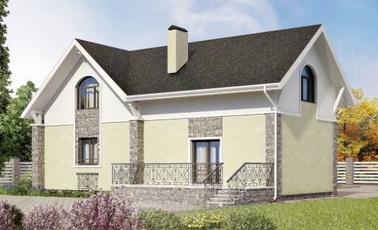 150-012-П Проект двухэтажного дома с мансардой, красивый коттедж из твинблока Магнитогорск | Проекты домов от House Expert