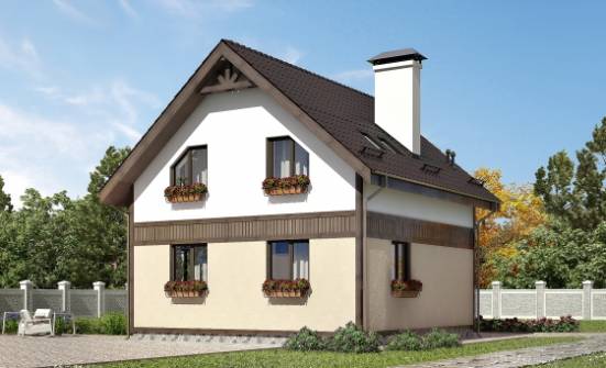 105-001-П Проект двухэтажного дома с мансардой, недорогой дом из блока Озёрск | Проекты домов от House Expert