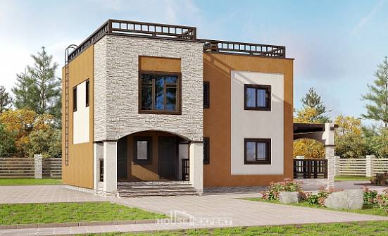 150-010-Л Проект двухэтажного дома, небольшой дом из кирпича Чебаркуль | Проекты домов от House Expert
