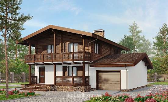 200-011-П Проект двухэтажного дома с мансардой, средний домик из твинблока Усть-Катав | Проекты домов от House Expert
