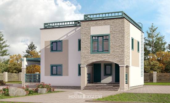 150-010-П Проект двухэтажного дома, бюджетный загородный дом из кирпича Сатка | Проекты домов от House Expert