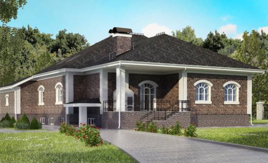 490-001-П Проект трехэтажного дома мансардой, гараж, современный домик из кирпича Снежинск | Проекты домов от House Expert