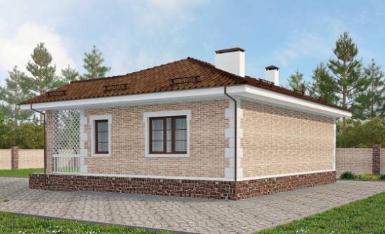 065-002-П Проект бани из кирпича Магнитогорск | Проекты одноэтажных домов от House Expert