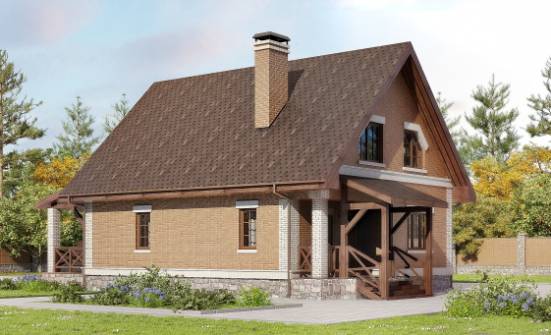 160-011-Л Проект двухэтажного дома с мансардой, современный загородный дом из твинблока Миасс | Проекты домов от House Expert