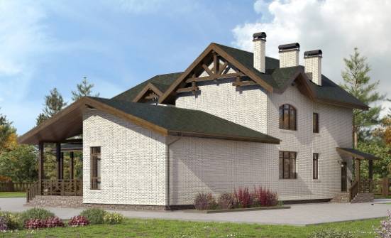 340-004-Л Проект двухэтажного дома, большой дом из бризолита Челябинск | Проекты домов от House Expert