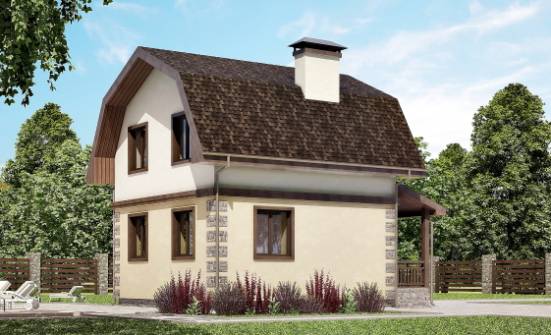 070-004-П Проект двухэтажного дома с мансардой, эконом коттедж из бризолита, Копейск