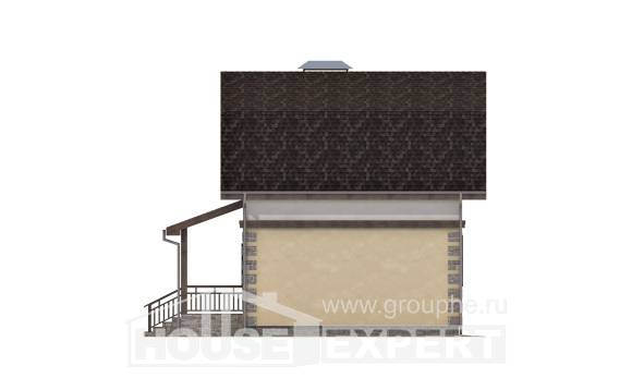 070-004-П Проект двухэтажного дома с мансардой, бюджетный домик из керамзитобетонных блоков, Чебаркуль