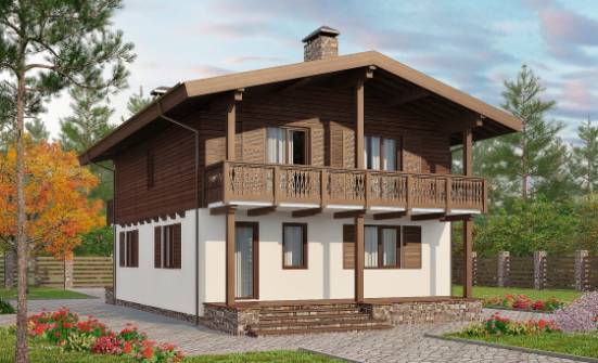 150-016-Л Проект двухэтажного дома с мансардой, классический домик из поризованных блоков, Бакал