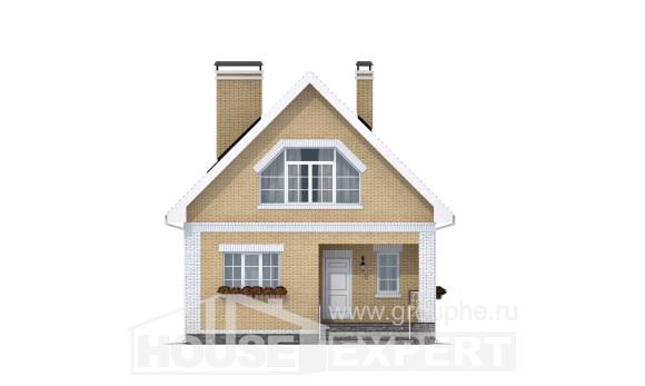 130-004-П Проект двухэтажного дома с мансардой, экономичный домик из керамзитобетонных блоков, Миасс