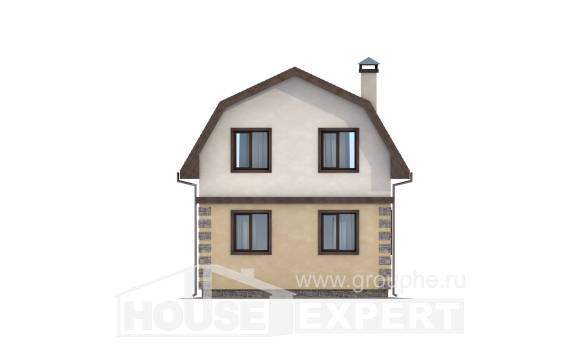 070-004-П Проект двухэтажного дома с мансардным этажом, недорогой коттедж из теплоблока, Катав-Ивановск