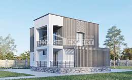 150-017-П Проект двухэтажного дома, скромный коттедж из арболита, Миасс